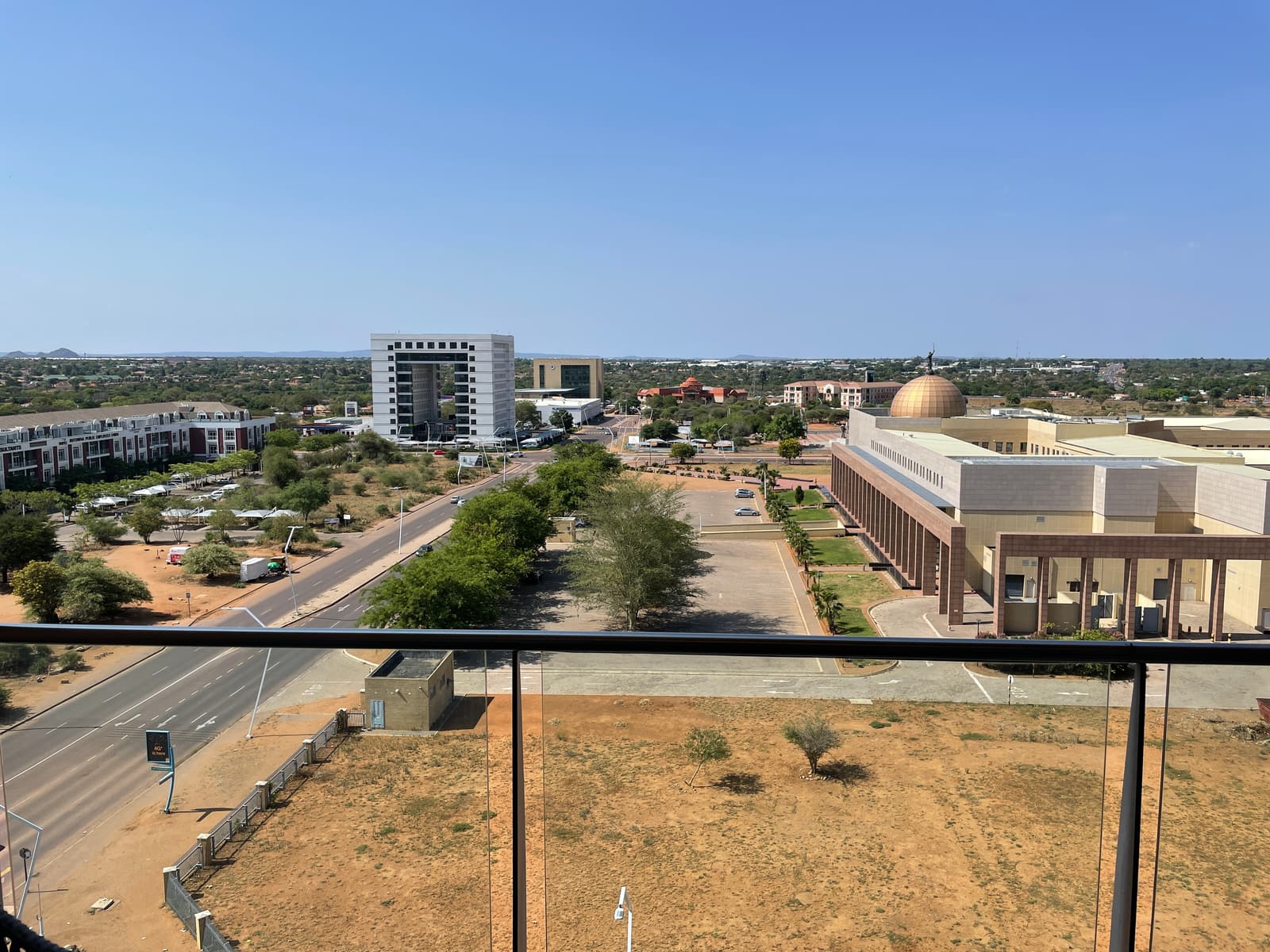 View across the new central business district of Gaborone