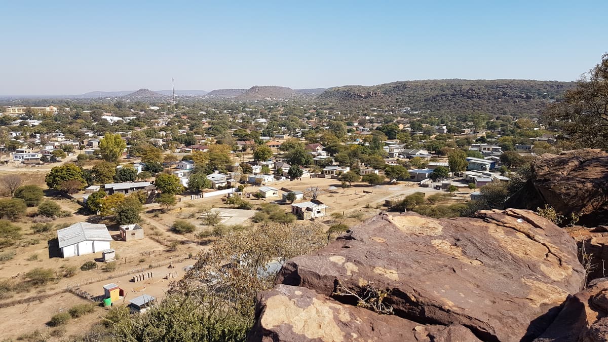 View over the village of Mochudi from Phuthadikobo Hill