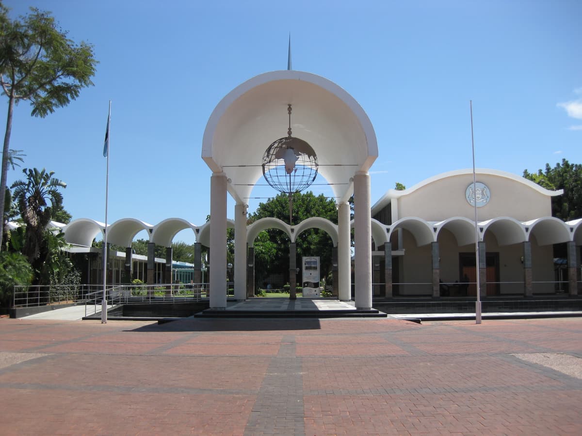 The arches of Botswana’s Parliament building in Gaborone